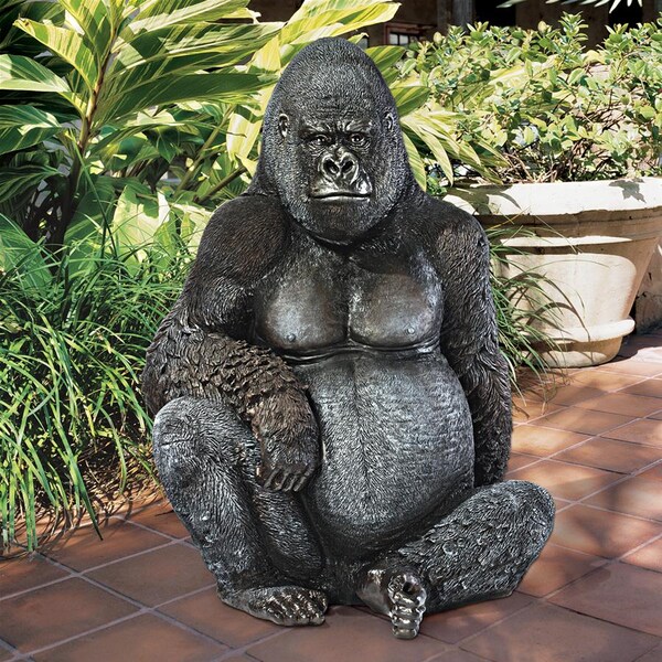 Design Toscano Black-back Western Lowland Gorilla Giant Great Ape Statue - NE9009