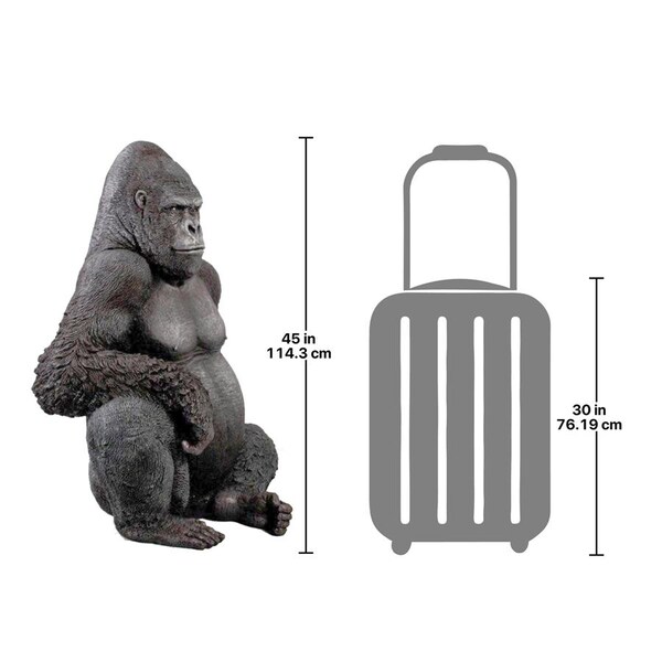 Design Toscano Black-back Western Lowland Gorilla Giant Great Ape Statue - NE9009