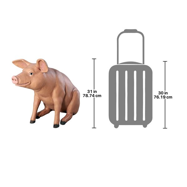 Design Toscano Sitting In Hog Heaven: Giant Pig Statue - NE20505
