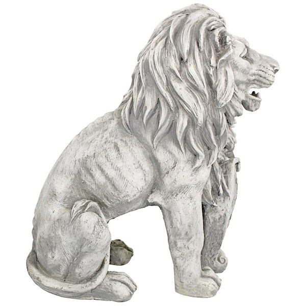 Design Toscano Roaring Beasts of Castello di Rocca Lion Sentinel Statue: Left Paw Up - LY372881