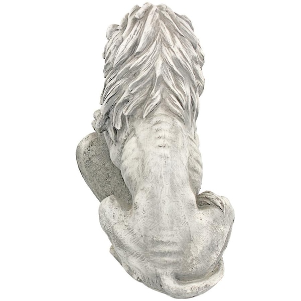 Design Toscano Roaring Beasts of Castello di Rocca Lion Sentinel Statue: Left Paw Up - LY372881