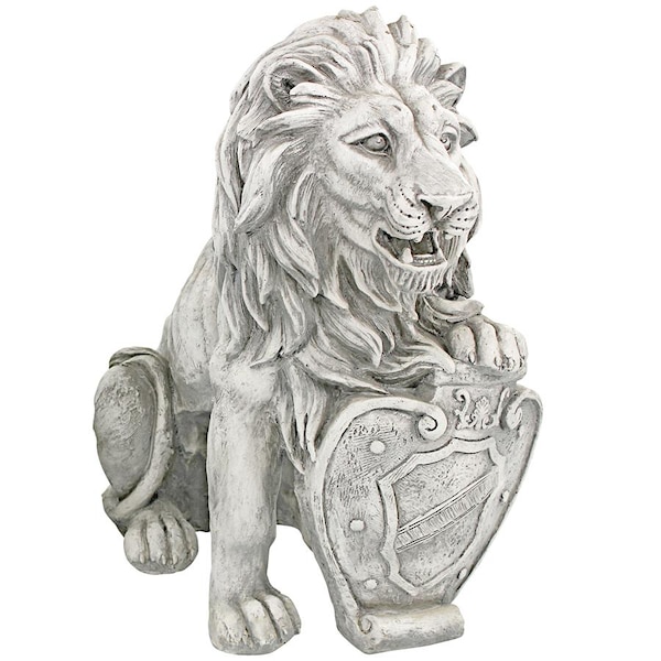 Design Toscano Roaring Beasts of Castello di Rocca Lion Sentinel Statue: Left Paw Up - LY372881