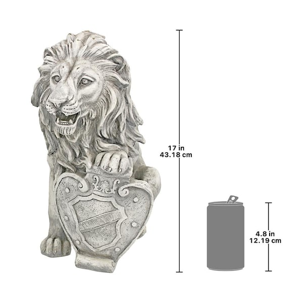 Design Toscano Roaring Beasts of Castello di Rocca Lion Sentinel Statue: Left Paw Up - LY372881