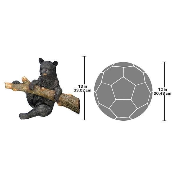 Design Toscano Up a Tree Hanging Black Bear Cub Sculpture: Climbing Bear Cub - KY69869
