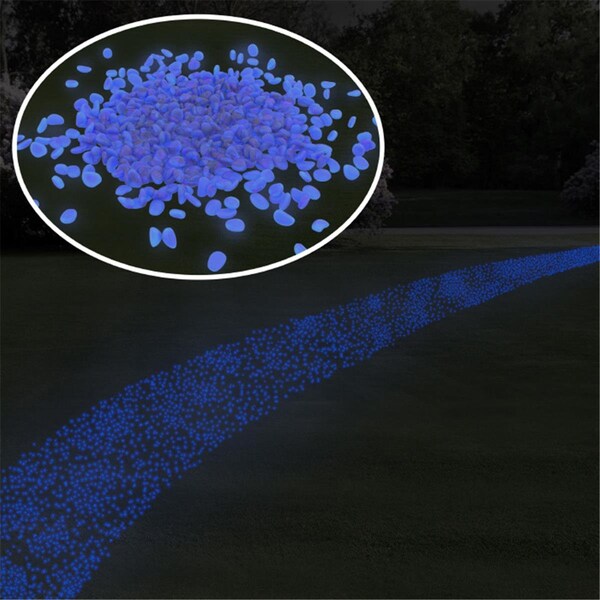 Grillgear Garden Stones - Glow in the Dark Solar Pathway Pebble Lights, Blue, 500PK - GR2056404
