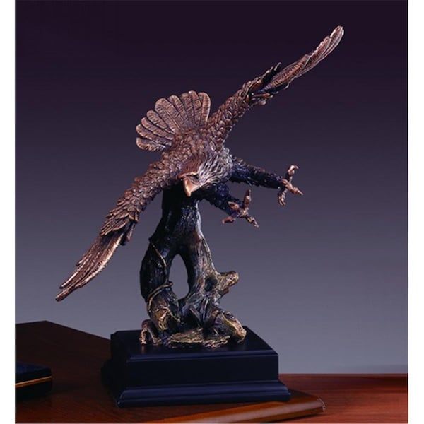 Dwellingdesigns F Eagle Bronze Plated Resin Sculpture - 11.5 x 7 x 14 in. - DW3078140