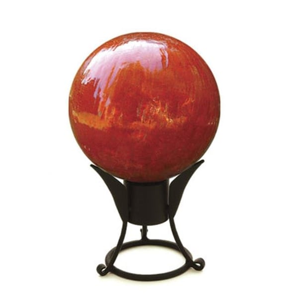 Achla Designs Achla G10-M-C 10 in. Gazing Globe in Mandarin with Crackle - G10-M-C