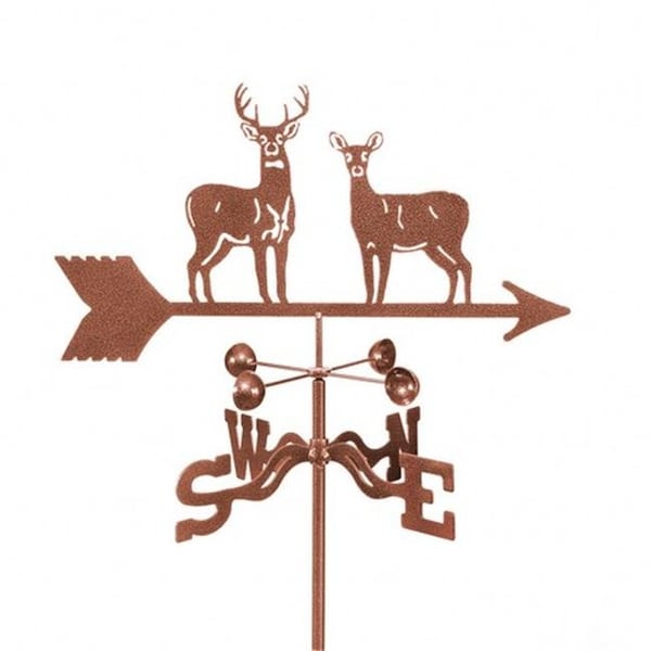 Ez Vane EZ Vane EZ1308-4S Standing Deer Weathervane with Four Sided Mount - EZ1308-4S