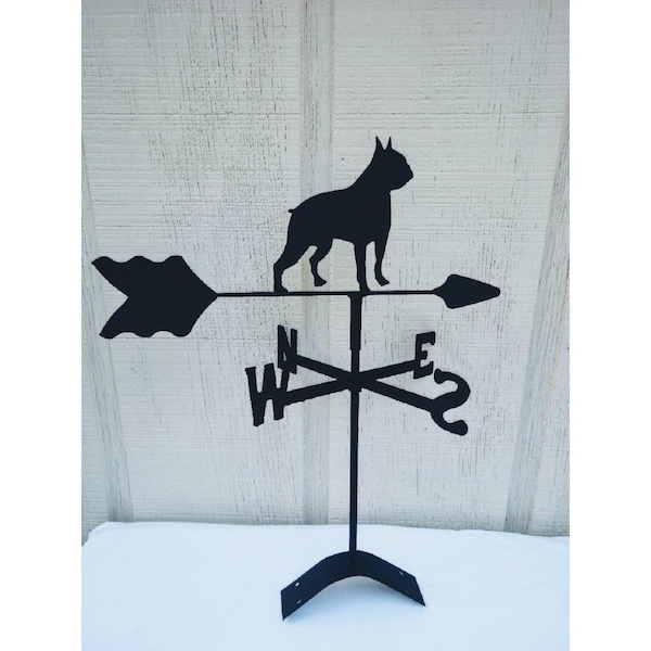 The Lazy Scroll Boston Terrier Roof Mount Weathervane - BOSTONROOF