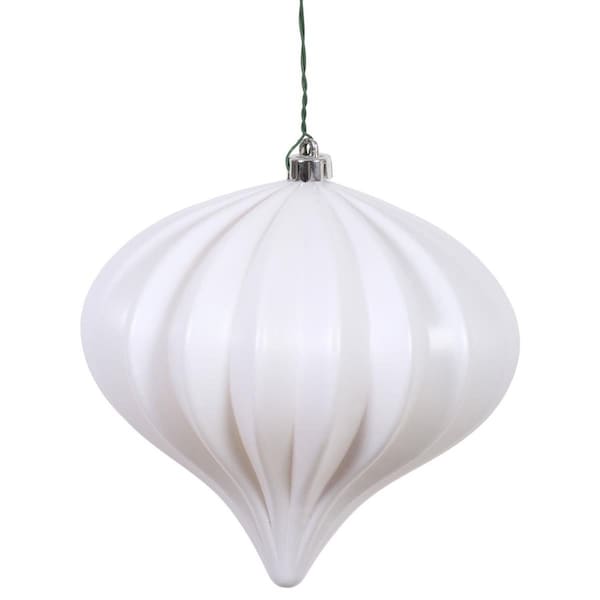 Vickerman 5.7 in. Onion UV Drilled, White Matte, 3PK - N151211DMV