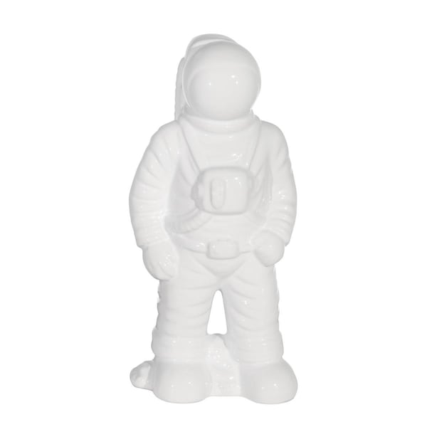 Sagebrook Home 12 in. Ceramic Astronaut Statuette Sculpture, White - 14663