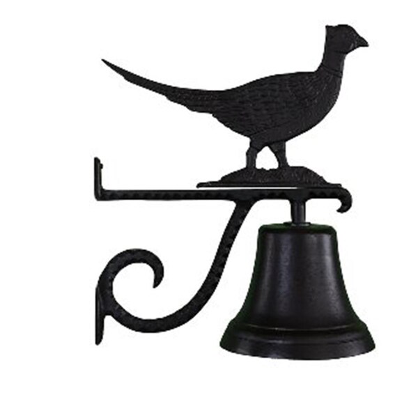 Swivel Cast Bell With Satin Black Pheasant Ornament - SW97975