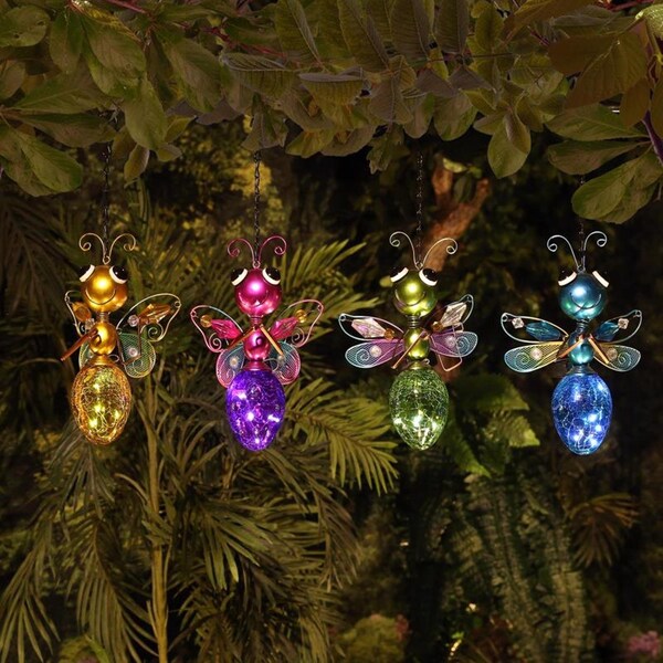 Alpine Alpine Assorted Glass/Metal 16 in. H Hanging Firefly Outdoor Decoration - LJJ940A