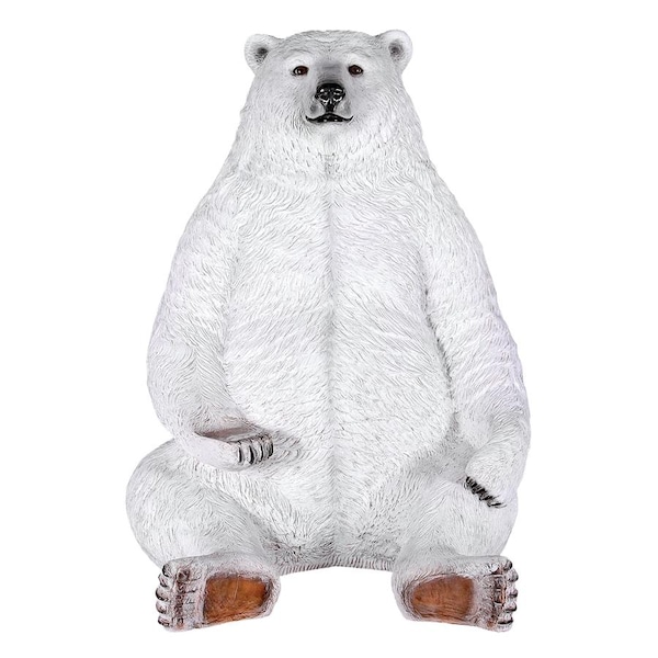 Design Toscano Sitting Pretty Oversized Polar Bear Statue with Paw Seat - NE130086