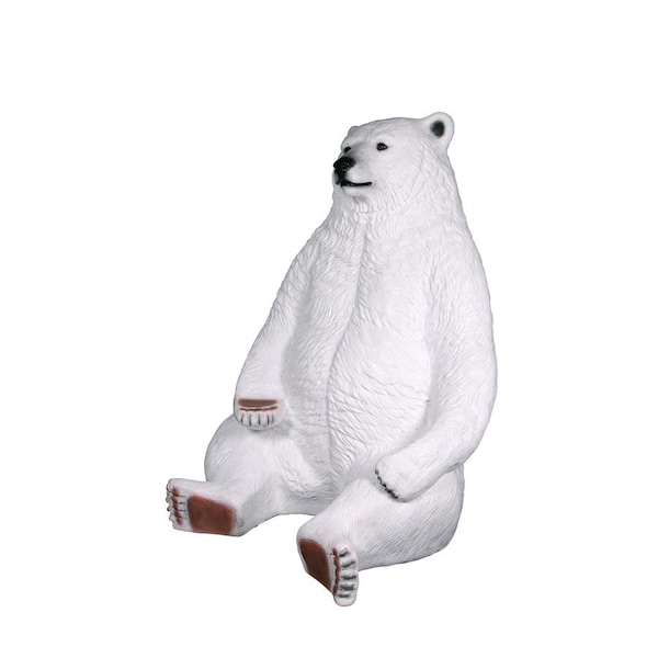 Design Toscano Sitting Pretty Oversized Polar Bear Statue with Paw Seat - NE130086