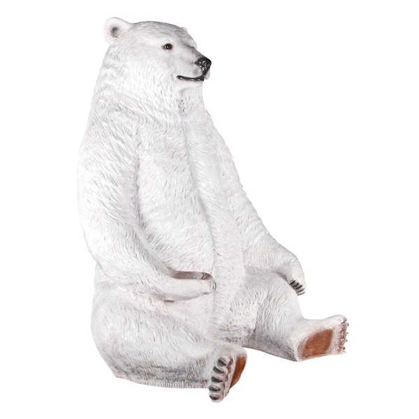 Design Toscano Sitting Pretty Oversized Polar Bear Statue with Paw Seat - NE130086