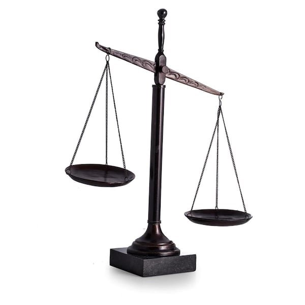 Stockage Supreme 16 in. Bronzed Finished Scale on Marble Base, Bronze - ST2537218