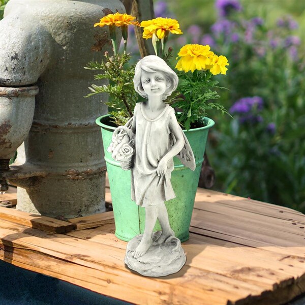 Design Toscano Rose Garden Fairy with Basket Statue - SH9403614