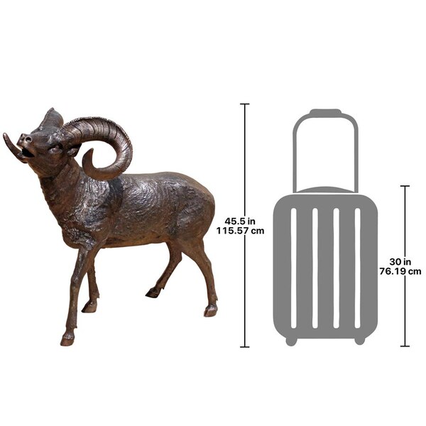 Design Toscano Big Horn Sheep Cast Bronze Garden Statue - AS25194