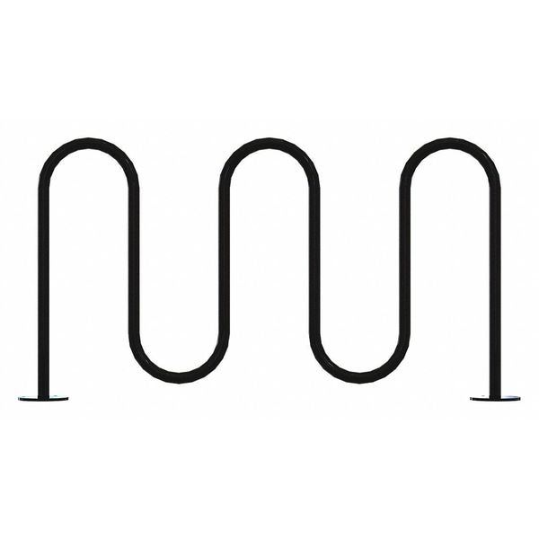 Madrax Bike Rack, Black, 36" H, 64" L, Steel - QS-WP36-7-SF-B
