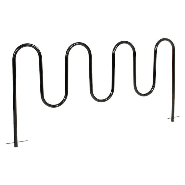 Global Industrial Wave Bike Rack, Black, Below Ground Mount, 9-Bike - 652779G