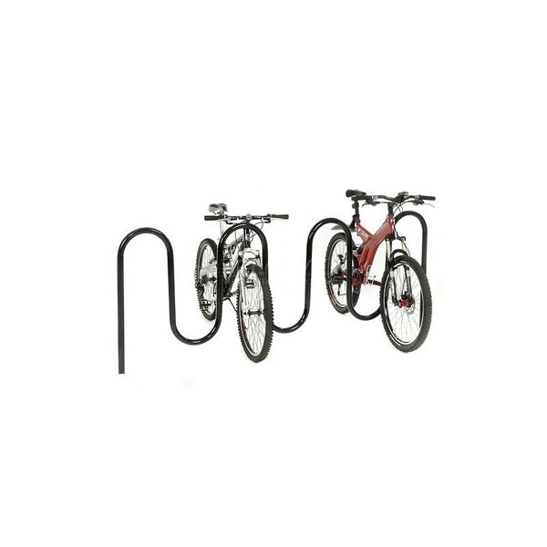 Global Industrial Wave Bike Rack, Black, Below Ground Mount, 9-Bike - 652779G
