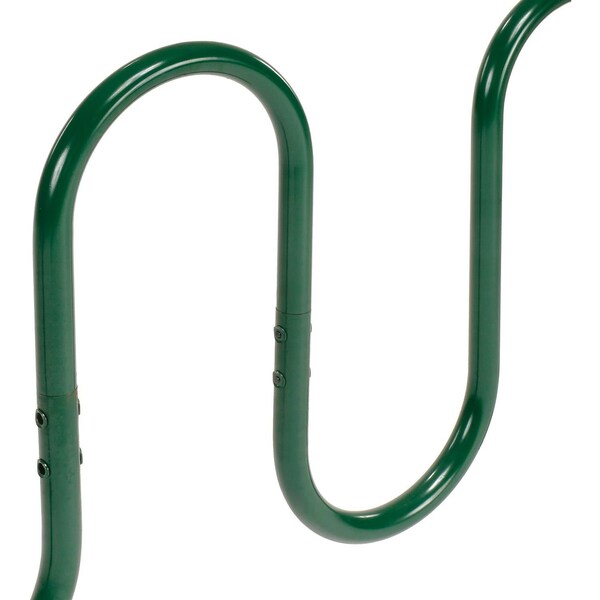 Global Industrial 94L Wave Bike Rack, Green, Flange Mount, 9-Bike Capacity - 652779MGN