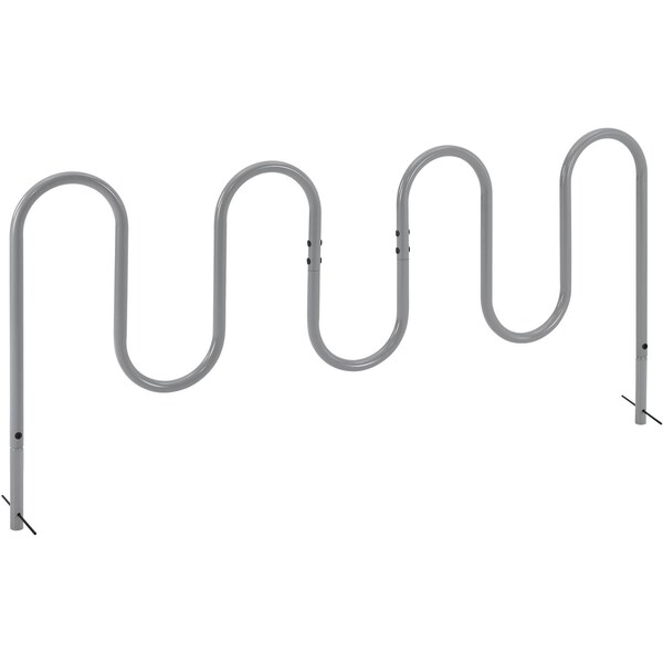 Global Industrial Wave Bike Rack, 9-Bike Capacity, Below Ground Mount, Gray - 670347GGY