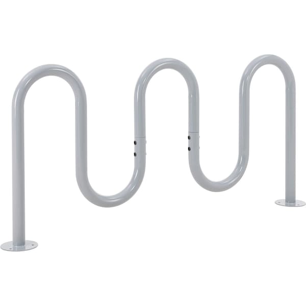 Global Industrial Deluxe Wave Bike Rack, 7-Bike Capacity, Flange Mount, Gray - 670353GY