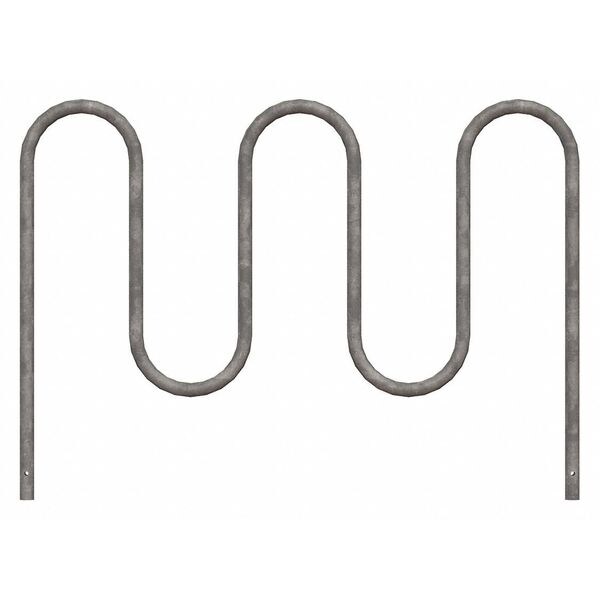 Madrax Bike Rack, Silver, 36" H, 64" L, Steel - QS-WP36-7-IG-G