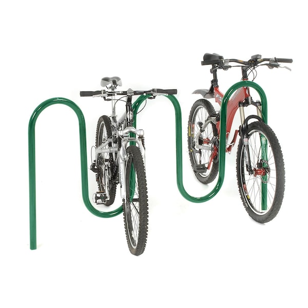 Global Industrial Wave Bike Rack, Green, Below Ground Mount, 7-Bike  Capacity - 652778GGN
