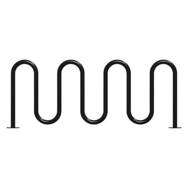 Madrax Bike Rack, Blk, (9) Bikes, 36 in. H, 3 in. W - QS-H36-9-SF-B
