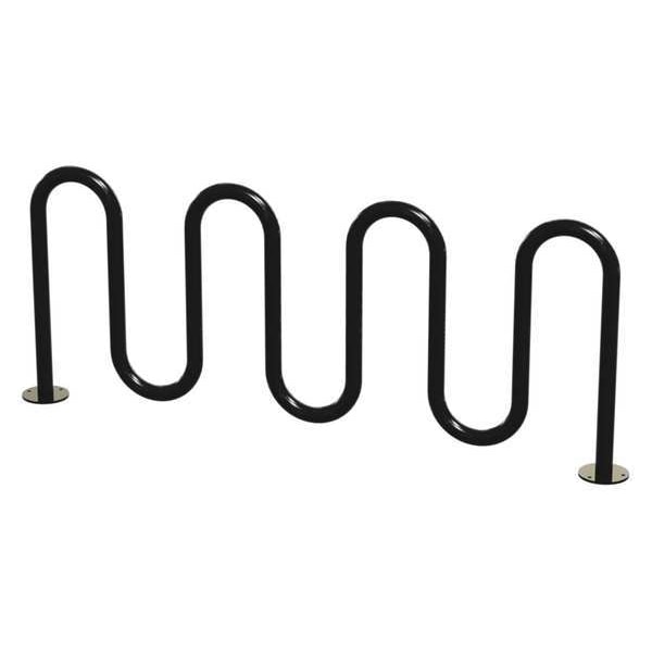 Madrax Bike Rack, Blk, (9) Bikes, 36 in. H, 3 in. W - QS-H36-9-SF-B