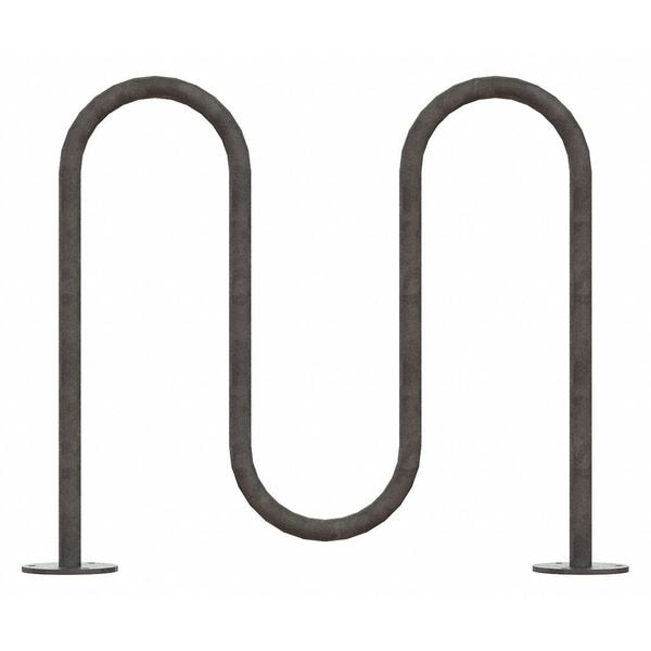 Madrax Bike Rack, Silver, 36" H, 39" L, Steel - QS-WP36-5-SF-G