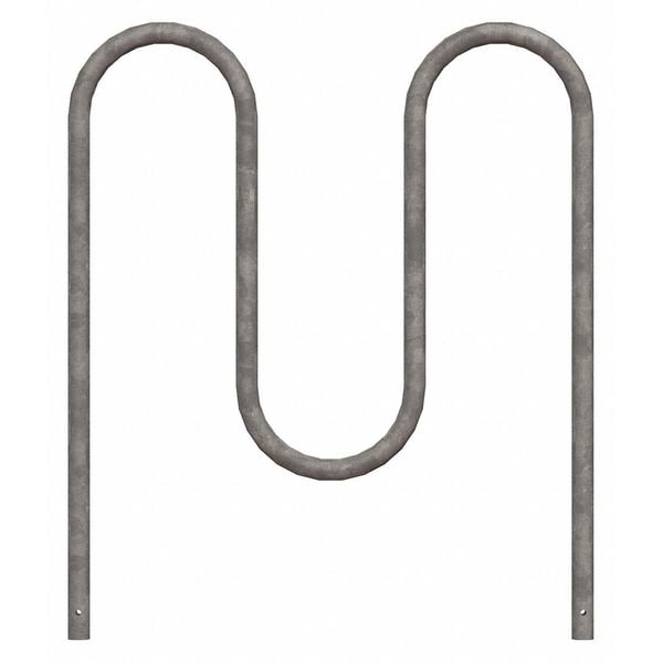 Madrax Bike Rack, Silver, 36" H, 39" L, Steel - QS-WP36-5-IG-G