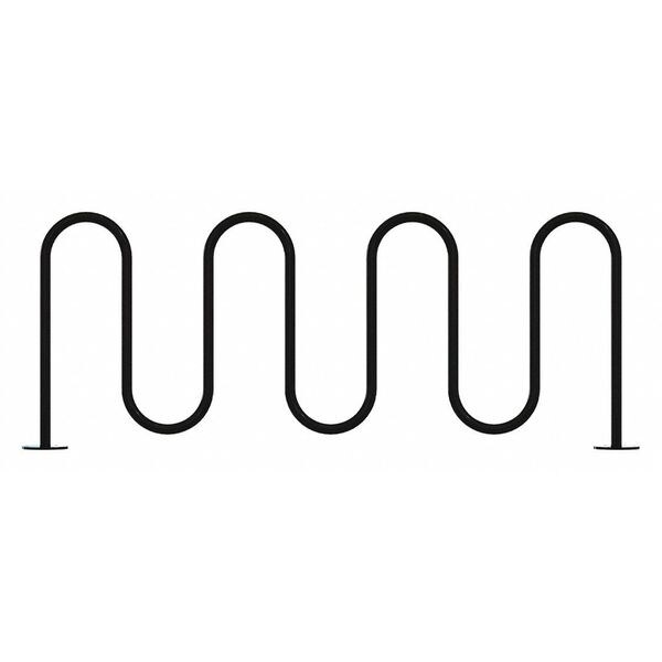 Madrax Bike Rack, Black, 36" H, 89" L, Steel - QS-WP36-9-SF-B