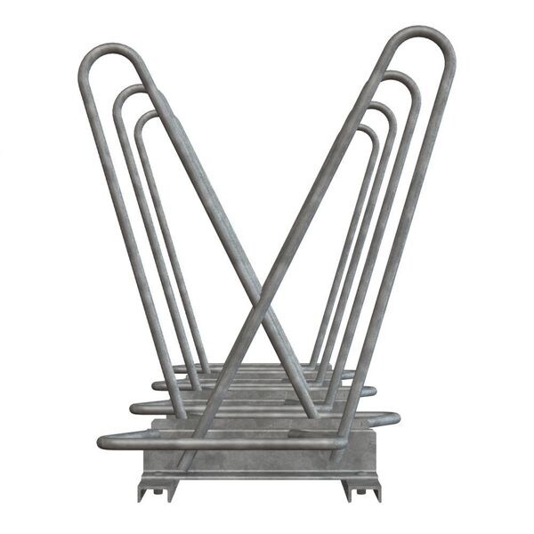 Madrax Bike Rack, Galv, (7)Bikes, 77in.L, 24-3/4inW - SHK-DBL-7-G