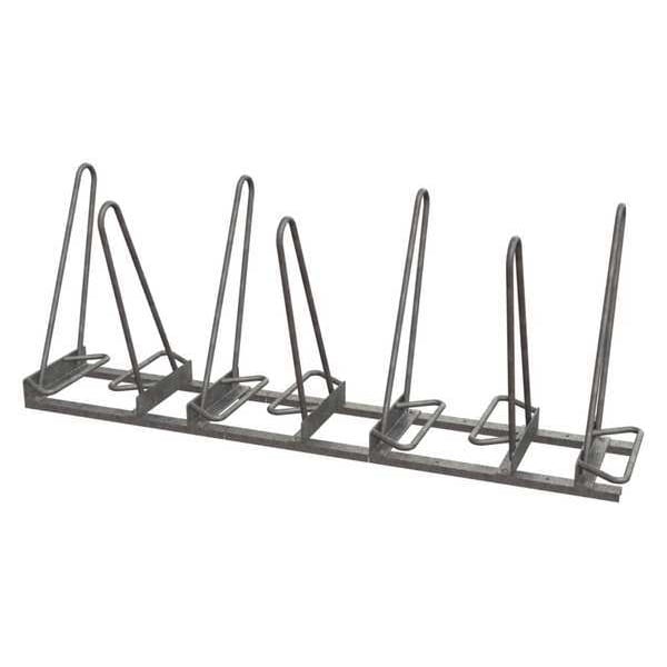 Madrax Bike Rack, Galv, (7)Bikes, 77in.L, 24-3/4inW - SHK-DBL-7-G