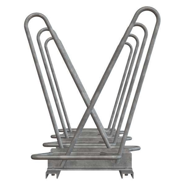 Madrax Bike Rack, Galv, (7)Bikes, 77in.L, 24-3/4inW - SHK-DBL-7-G