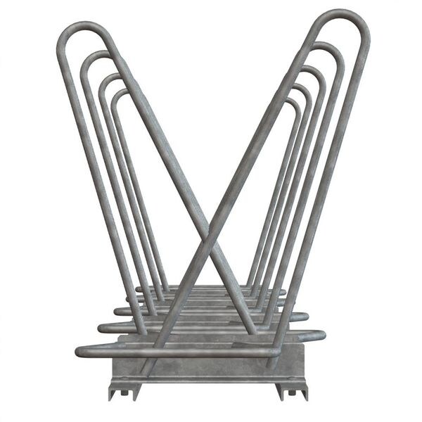 Madrax Bike Rack, Galv, (9)Bikes, 101inL, 24-3/4inW - SHK-DBL-9-G