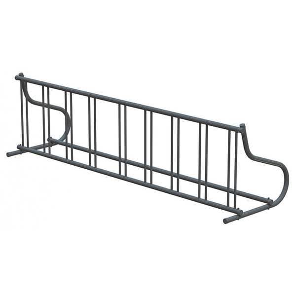 Madrax Bike Rack, 1-Sided, 9-Bike, 110 in., Black - QS-GR116-B