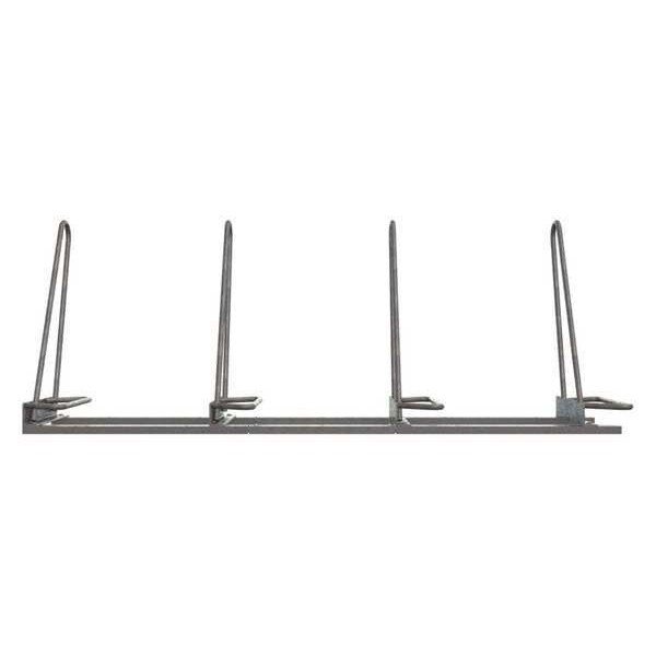 Madrax Bike Rack, Galv, (4)Bikes, 77 inL, 22-1/4inW - SHK-SNG-4-G