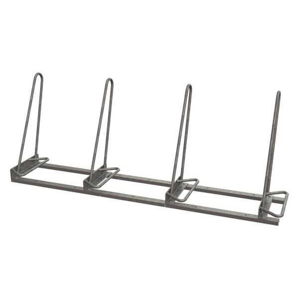 Madrax Bike Rack, Galv, (4)Bikes, 77 inL, 22-1/4inW - SHK-SNG-4-G