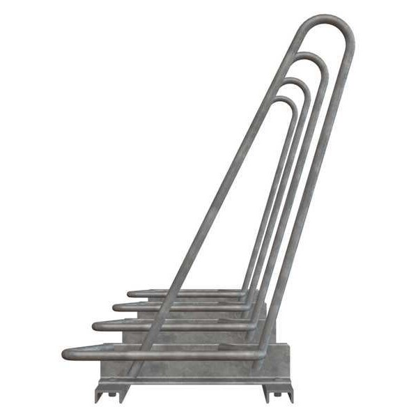 Madrax Bike Rack, Galv, (4)Bikes, 77 inL, 22-1/4inW - SHK-SNG-4-G