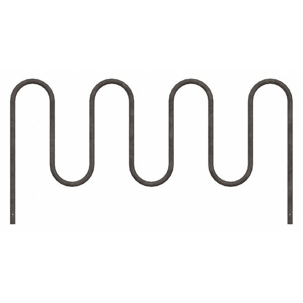 Madrax Bike Rack, Silver, 36" H, 89" L, Steel - QS-WP36-9-IG-G