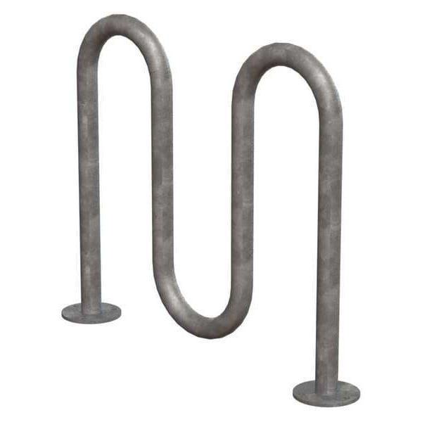 Madrax Bike Rack, Galv, (5)Bikes, 36 in. H, 3 in. W - QS-H36-5-SF-G