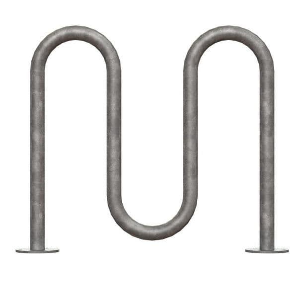 Madrax Bike Rack, Galv, (5)Bikes, 36 in. H, 3 in. W - QS-H36-5-SF-G
