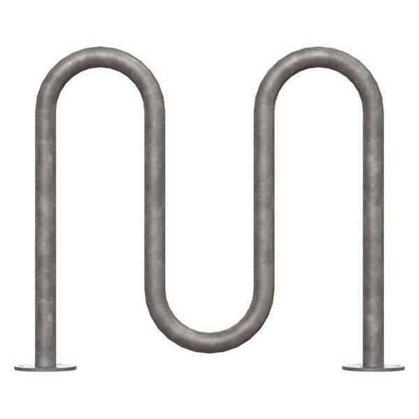 Madrax Bike Rack, Galv, (5)Bikes, 36 in. H, 3 in. W - QS-H36-5-SF-G