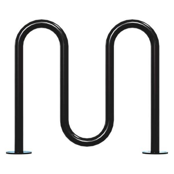 Madrax Bike Rack, Blk, (5) Bikes, 36 in. H, 3 in. W - QS-H36-5-SF-B