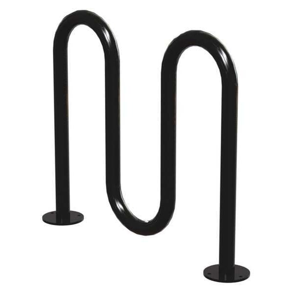 Madrax Bike Rack, Blk, (5) Bikes, 36 in. H, 3 in. W - QS-H36-5-SF-B